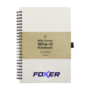 Logotrade kampanjprodukter bild: Mjölkkartong Wire-O-papper Notebook A5