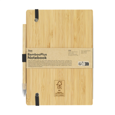 Logotrade kampanjprodukter bild: BambooPlus Paper Notebook A5 - Bläckfri penna