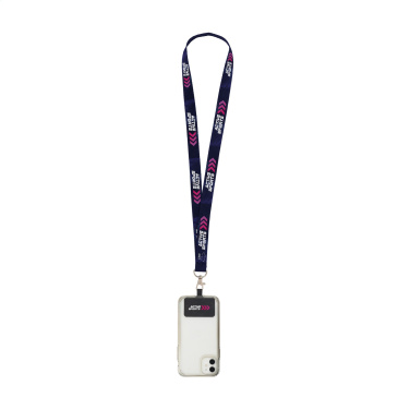 Logotrade profilreklam bild: Lanyard Sublimation RPET 2 cm med Patch-nyckelsnöre