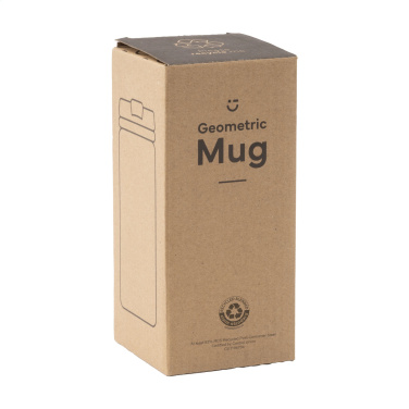 Logotrade kampanjprodukter bild: Geometrisk mugg RCS återvunnet stål 280 ml termokopp