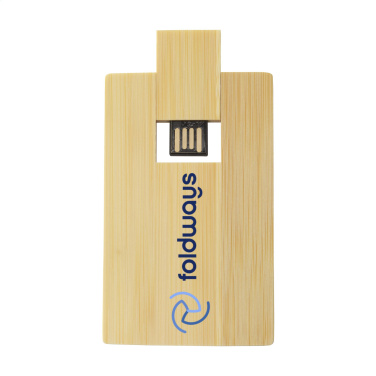 Logotrade kampanjprodukter bild: Kreditkort USB Bamboo 16 GB