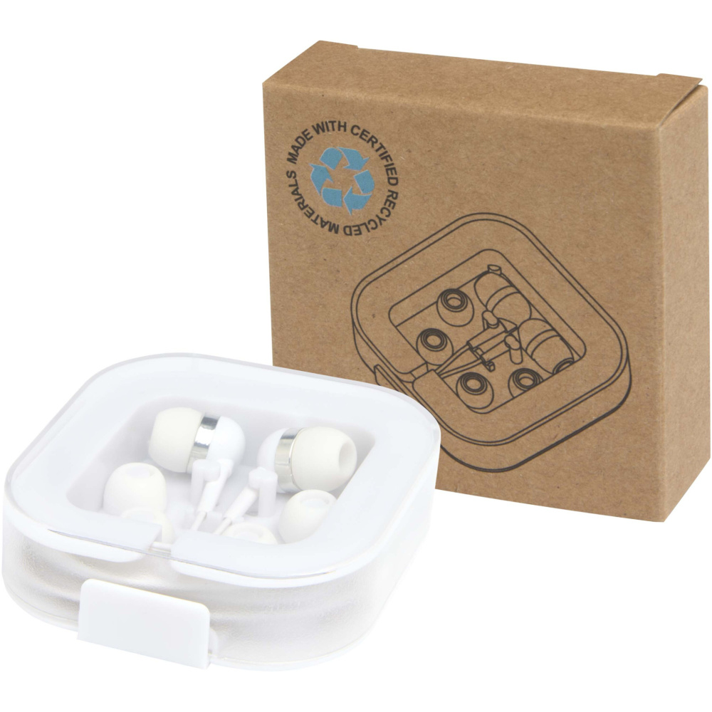Logotrade profilprodukter bild: Baekdu headset med Type C-kabel och förvaringsfodral av återvunnen plast