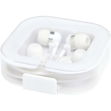 Logotrade presentreklam bild: Baekdu headset med Type C-kabel och förvaringsfodral av återvunnen plast