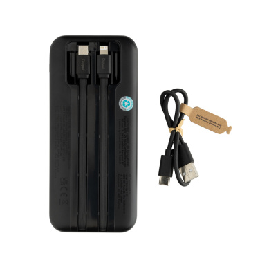 Logotrade profilprodukter bild: Turbopack RCS plast powerbank 10.000 integrerade kablar