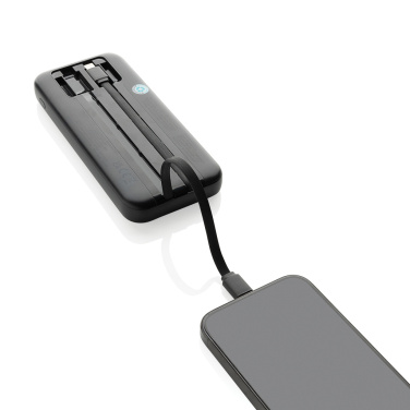 Logotrade presentreklam bild: Turbopack RCS plast powerbank 10.000 integrerade kablar