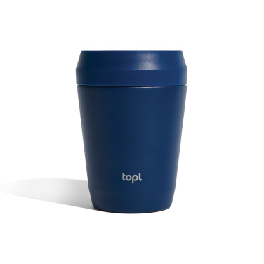 Logotrade profilprodukter bild: Topl To Go-glas i återvunnet stål Patenterat 360-lock 235 ml