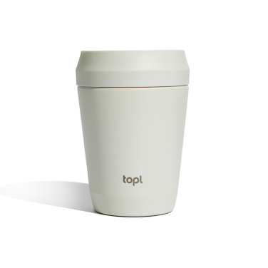 Logotrade profilprodukter bild: Topl To Go-glas i återvunnet stål Patenterat 360-lock 235 ml