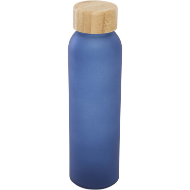 Logotrade presentreklam bild: Lume 500 ml matt glasflaska av silikatglas med bambulock