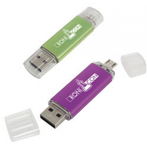 Logotrade presentreklam bild: OTG USB-minne i metall och plast