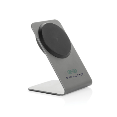 Logotrade profilreklam bild: Terra aluminium 15W magnetisk trådlös telefonställ för mobil