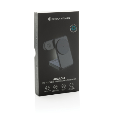 Logotrade presentreklam bild: Urban Vitamin Arcadia RCS rplastic 15W 3i1 magnetisk laddare