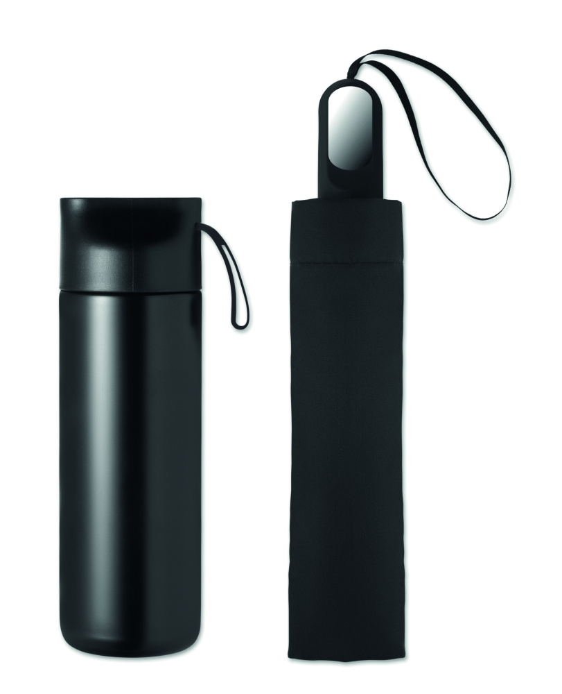 Logotrade presentreklam bild: Paraply + flaska presentset